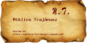 Miklics Trajánusz névjegykártya