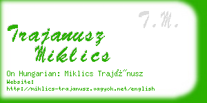 trajanusz miklics business card